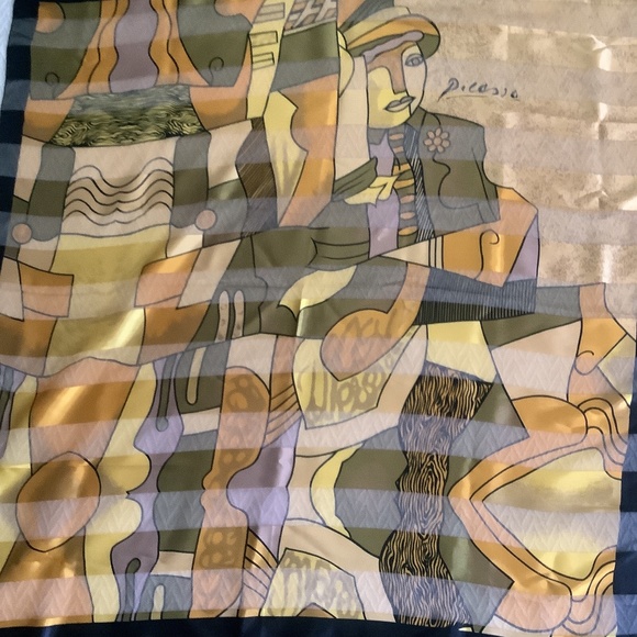 Picasso Art Scarf. 40" Square - Picture 3 of 7